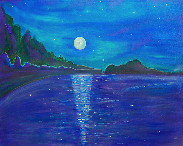 «Moon Road» /21-22.09.2024/ Сanvas, acryl. 40х50
