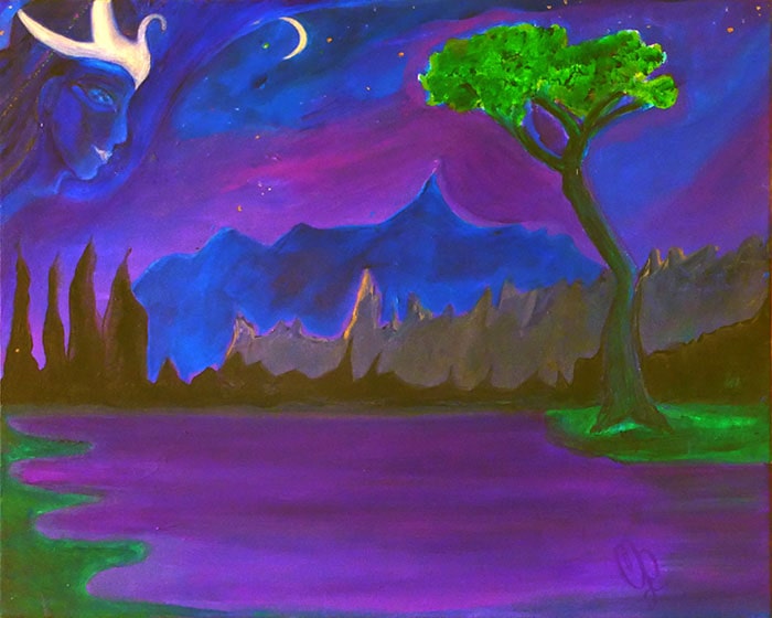 «In the Host of Night» /2-4.10.2024/ Сanvas, acryl. 40х50 (1)