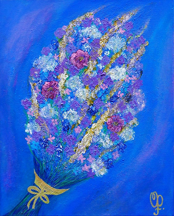 «Небесный букет (2)» /12.12.2025/ Холст, акрил. 50х40